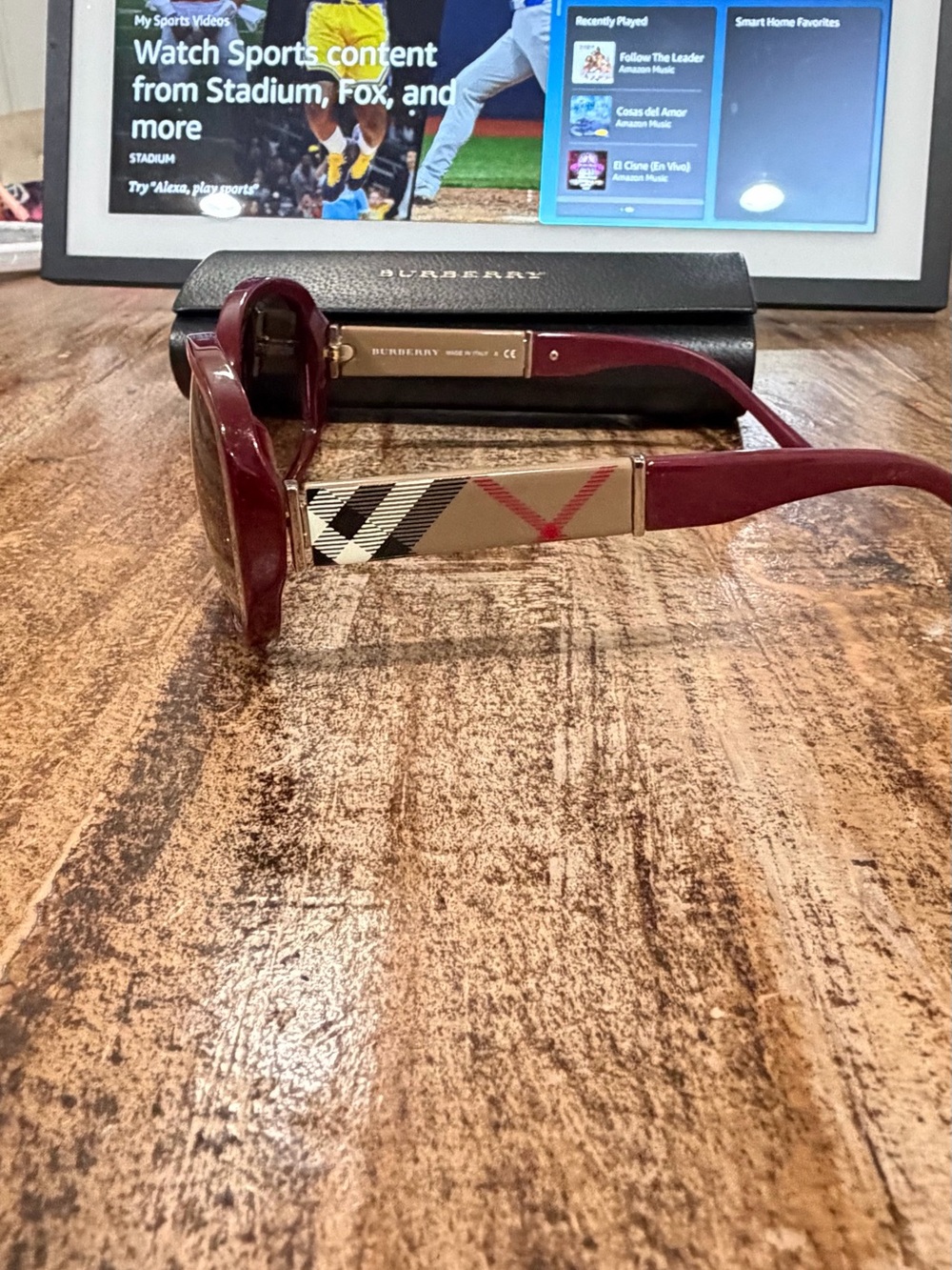 Burberry Burgundy Round Oversized Women's Sunglasses - Picture 4 of 15